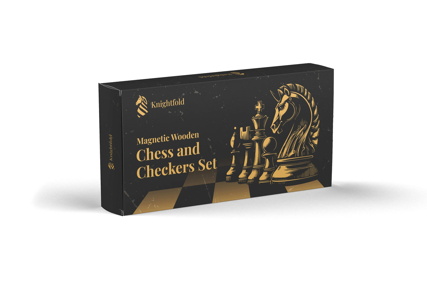 Foldable Magnetic Wooden Chess and Checkers Set